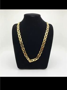 Men's Polished Gold-Link Statement Chain Necklace